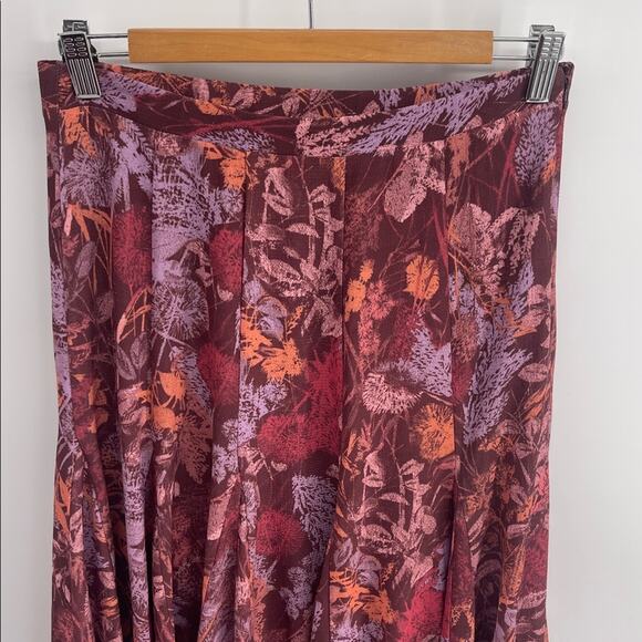 Anthropologie Floral Fall Long autumnal midi maxi tulip skirt sz 4 - Picture 2 of 6